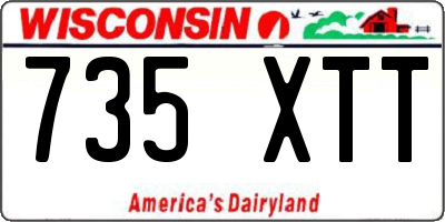 WI license plate 735XTT