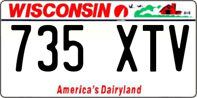 WI license plate 735XTV
