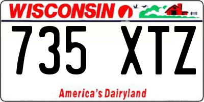 WI license plate 735XTZ
