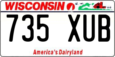 WI license plate 735XUB