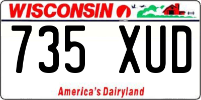 WI license plate 735XUD