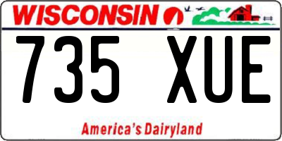 WI license plate 735XUE
