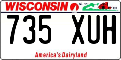 WI license plate 735XUH