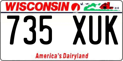 WI license plate 735XUK