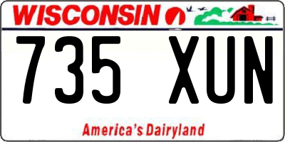 WI license plate 735XUN