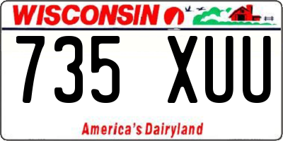 WI license plate 735XUU