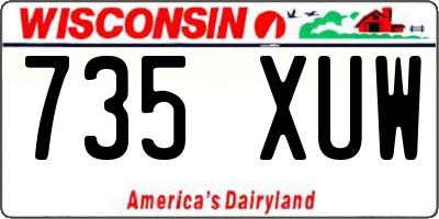 WI license plate 735XUW