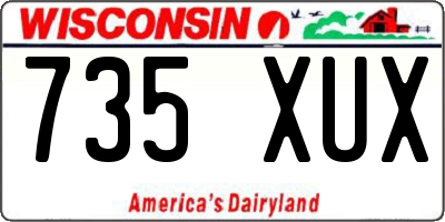 WI license plate 735XUX