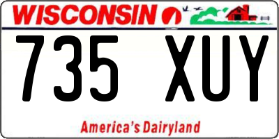 WI license plate 735XUY