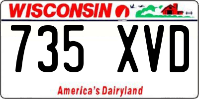 WI license plate 735XVD