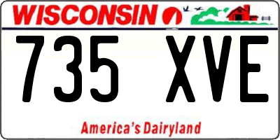 WI license plate 735XVE