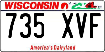 WI license plate 735XVF