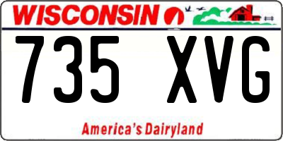 WI license plate 735XVG