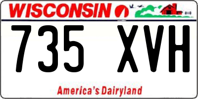 WI license plate 735XVH