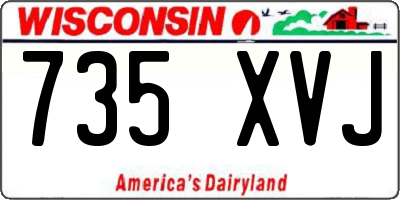 WI license plate 735XVJ
