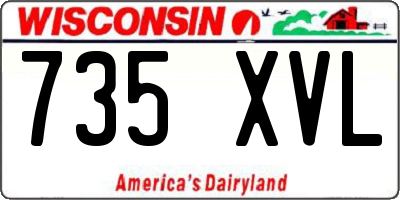 WI license plate 735XVL