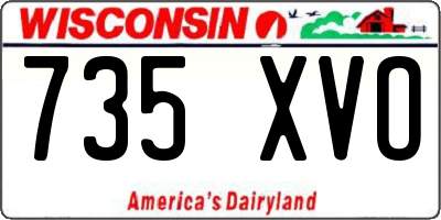 WI license plate 735XVO