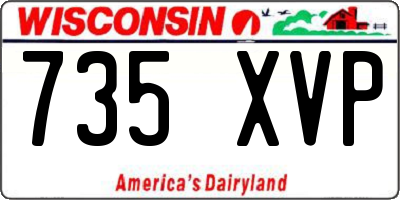 WI license plate 735XVP