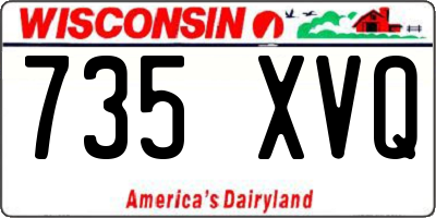 WI license plate 735XVQ