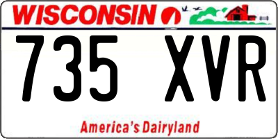 WI license plate 735XVR