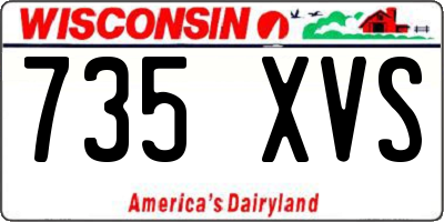 WI license plate 735XVS