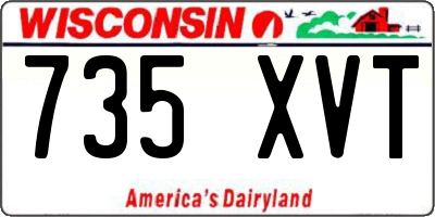 WI license plate 735XVT