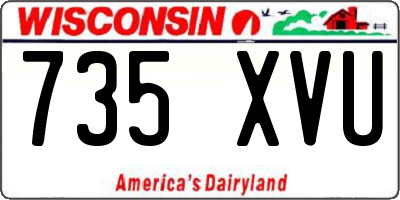 WI license plate 735XVU