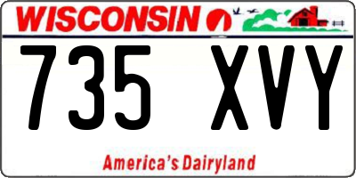 WI license plate 735XVY