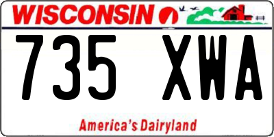 WI license plate 735XWA