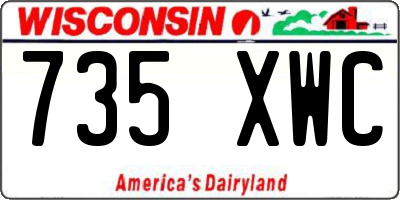 WI license plate 735XWC