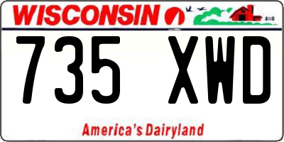 WI license plate 735XWD