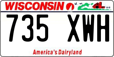 WI license plate 735XWH
