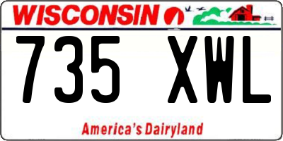 WI license plate 735XWL