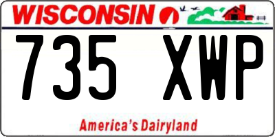 WI license plate 735XWP