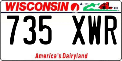 WI license plate 735XWR