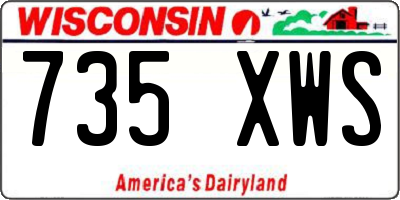 WI license plate 735XWS