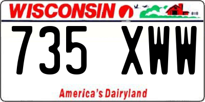 WI license plate 735XWW