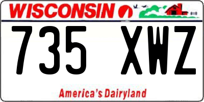 WI license plate 735XWZ