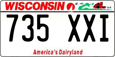 WI license plate 735XXI