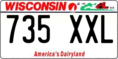 WI license plate 735XXL