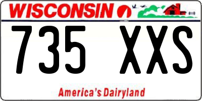 WI license plate 735XXS