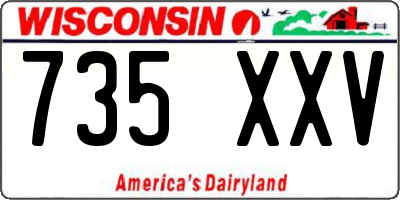 WI license plate 735XXV