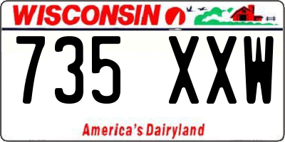 WI license plate 735XXW