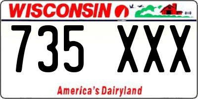 WI license plate 735XXX