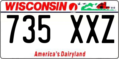 WI license plate 735XXZ