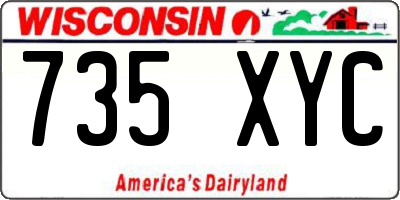 WI license plate 735XYC