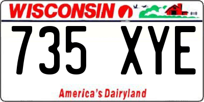 WI license plate 735XYE