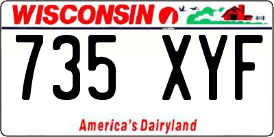 WI license plate 735XYF