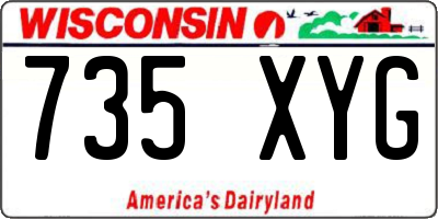 WI license plate 735XYG