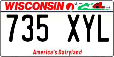 WI license plate 735XYL